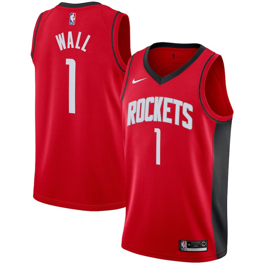 Men Houston Rockets 1 John Wall Nike Red Swingman NBA Jersey